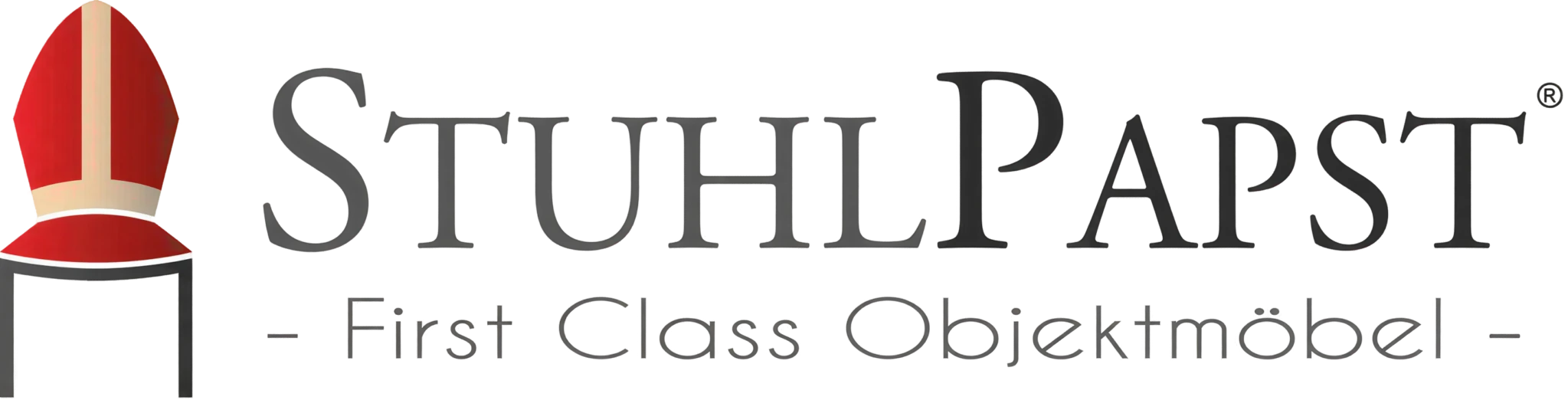 Das offizielle Marken-Logo von Stuhlpapst für den Bereich Vierfussstuhl und hochwertige, langlebige Vielfussstuhl-Modelle.